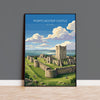 Portchester Castle Poster, Hampshire Wall Art, Norman Castle Print, England Travel Poster, Portchester Gift