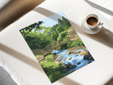 Edale Village, Peak District Travel Poster Wall Art, Travel Print of Peak District, Derbyshire, English Countryside NQ Media Designs