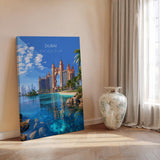 Dubai Travel Poster, Travel Print of Dubai, Palm Jumeirah Dubai Art lovers Gift, UAE Wall Art Gift NQ Media Designs