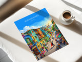 La Boca Buenos Aires Travel Poster, Caminito Wall Art, Colourful Argentina Print, Buenos Aires Illustration, Vintage Style South America