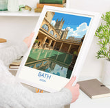 Bath Travel Print, Travel Poster of Bath, England, Cotswolds Art, Bath Gift, Avon Wall Art Print NQ Media Designs