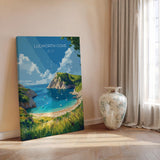 Lulworth Cove Travel Print, Travel Poster of Lulworth Cove, England, Dorset Coast Art Lovers Gift, Wall Art Print NQ Media Designs