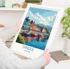 Dingle Poster, Travel Print of Dingle, County Kerry, Ireland Coast, Travel Wall Art Gift