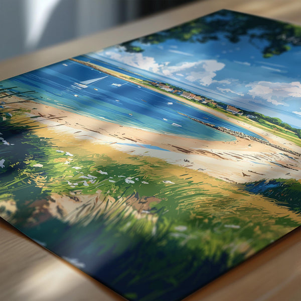 Mudeford Travel Poster, Travel Print of Mudeford, England, Mudeford Beach Christchurch, Dorset Coast Art, Dorset Gift, Wall Art Print
