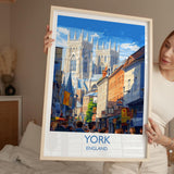 York Travel Poster Wall Art, City of York Travel Print, English Cities Art Gift, Wall Art Print NQ Media Designs