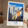 York Travel Poster Wall Art, City of York Travel Print, English Cities Art Gift, Wall Art Print
