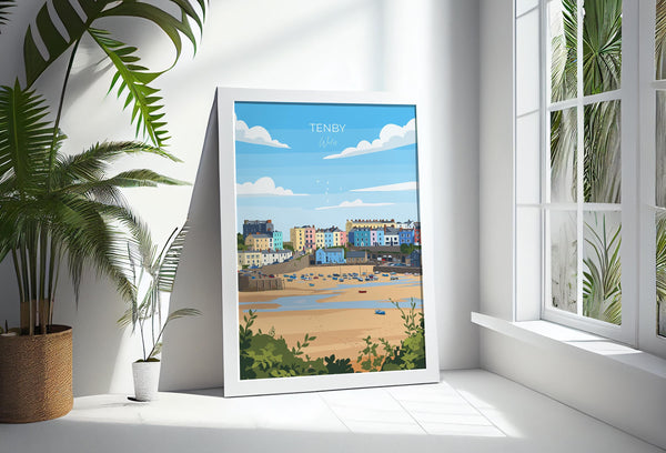 Tenby Travel Print Wall Art, Tenby Travel Poster, Wales, Pembrokeshire Coast, Welsh Art Gift, Wall Art Print