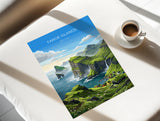 Faroe Islands Denmark Travel Print, Faroe Islands Wall Art, Nordic Landscape Poster, Dramatic Cliffs & Villages, Scandinavian Travel Decor