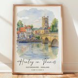 Henley on Thames Poster, Travel Print of Henley,Henley on Thames Watercolour Art Lovers Gift,Oxfordshire, English Countryside Wall Art NQ Media Designs