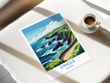 Dingle Poster, Travel Print of Dingle, County Kerry, Ireland Coast, Travel Wall Art Gift NQ Media Designs