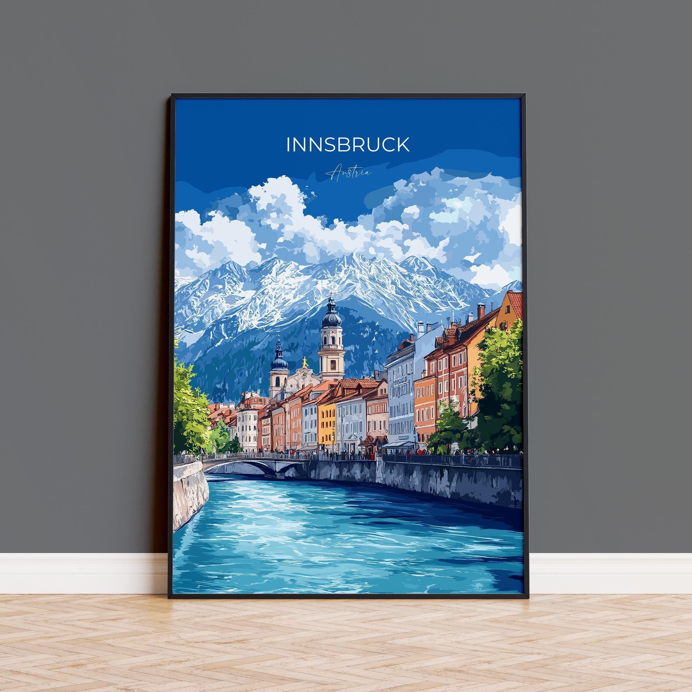 Innsbruck Wall Art Travel Print, Travel Poster of Innsbruck, City Poster, Innsbruck Art Gift, Austria Art Travel Lovers Gift NQ Media Designs