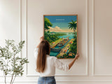 Panama Travel Poster, Panama Canal Wall Art, Panama City Skyline Print, Canal & Rainforest Poster, Central America Travel Poster