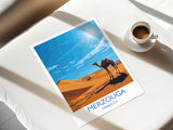 Merzouga Travel Print Wall Art, Travel Poster of Merzouga, Merzouga Art Lovers Gift, Morocco Desert Wall Art NQ Media Designs
