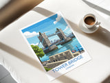 Tower Bridge Travel Print, Travel Poster of Tower Bridge, London Poster, Tower Bridge Gift, London City Art, London Art UK Travel Gift NQ Media Designs