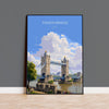 Tower Bridge Travel Poster, Travel Print of Tower Bridge, London Poster, Tower Bridge Gift, London City Art, London Art UK Travel Gift
