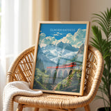 Glacier Express Train Wall Art Travel Poster, Travel Print of Glacier Express, Ski Poster, Switzerland Alps Art Travel Lovers Gift NQ Media Designs