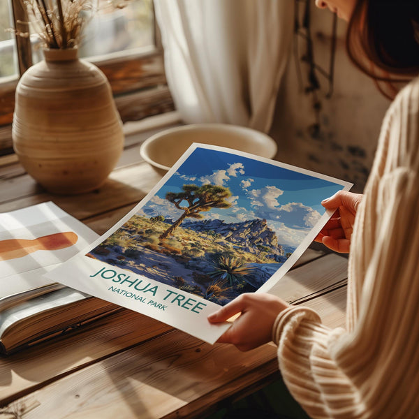 Joshua Tree National Park Travel Poster Wall Art, Travel Print of Joshua Tree, National Park Art Lovers Gift, California, USA, Wall Art Gift