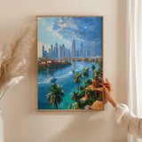Dubai Travel Poster, Travel Print of Dubai, Palm Jumeirah Dubai Art lovers Gift, UAE Wall Art Gift NQ Media Designs