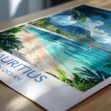 Mauritius Travel Print, Travel Poster of Mauritius, Indian Ocean Island Art, Mauritius Wall Art Gift, NQ Media Designs