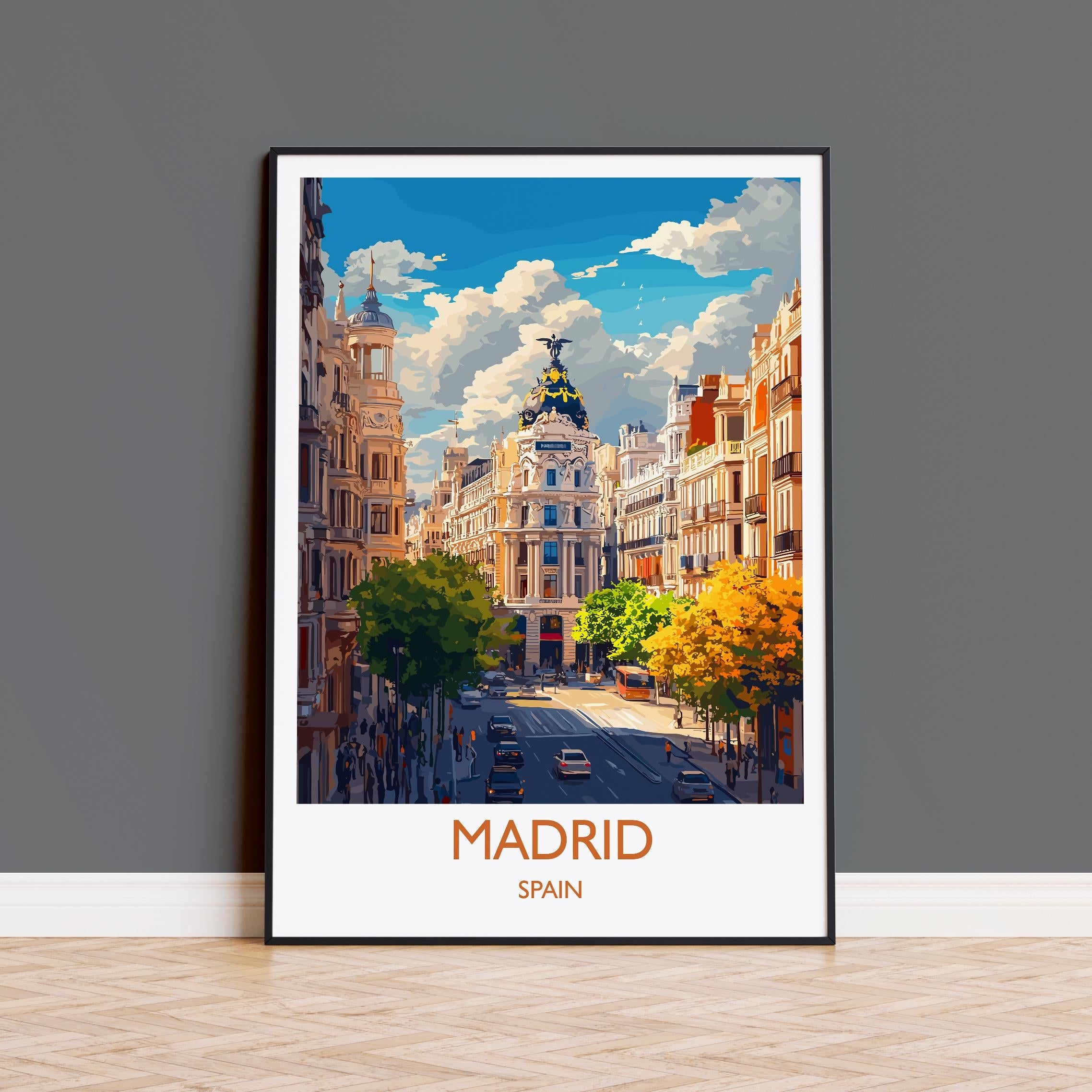 Madrid Travel Wall Art, Spain Print, Madrid Art Gift, Traveller Gift Art Poster, Holiday Gift NQ Media Designs