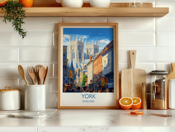 York Travel Poster Wall Art, City of York Travel Print, English Cities Art Gift, Wall Art Print