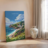 Hope Cove Travel Poster, Travel Print of Hope Cove, England, Devon Art, Hope Cove Art Lovers Gift, Wall Art Print NQ Media Designs
