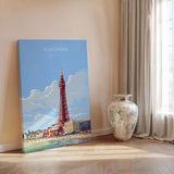 Blackpool Travel Print Wall Art, Travel Poster of Blackpool, England, Lancashire Seaside Art Lovers Gift, Travel Art Gift NQ Media Designs