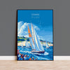 Cowes Travel Poster Wall Art, Travel Print of Cowes, Cowes Art Lovers Gift, Sailing Art, Isle of Wight Gift,