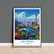 a poster of las vegas with the las vegas skyline in the background