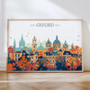 Oxford Travel Poster Skyline Wall Art Landscape, Travel Print of Oxford, Oxford Art Lovers Gift, England Horizontal Art Gift NQ Media Designs