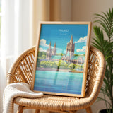 Truro Travel Poster, Travel Print of Truro, England, Cornwall Art, Truro Cathedral Art Lovers Gift, Wall Art Print NQ Media Designs