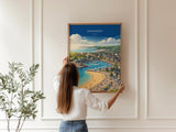 Swansea Poster, Mumbles Wall Art, Welsh Coast Print, Wales Travel Poster, Swansea Gift