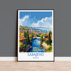 Sarajevo Travel Poster Wall Art, Travel Print of Sarajevo, Bosnia, Sarajevo Wall Art Gift, Bosnia Herzegovina City Print NQ Media Designs
