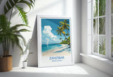 Zanzibar Travel Print, Travel Poster of Zanzibar, Indian Ocean Island Art, Zanzibar Wall Art Gift, NQ Media Designs
