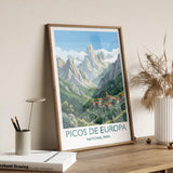 Picos De Europa National Park Travel Print Wall ArtTravel Poster of Picos De Europa, Spain Art Lovers Gift, Wall Art Print NQ Media Designs