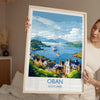 Oban Wall Art Print – Scenic Scotland Travel Poster, Harbour & Coastal Illustration, Gift for Travel Lovers