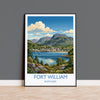 Fort William Scotland Print, Ben Nevis Wall Art with Border, Scottish Highlands Poster, Loch Linnhe Print, Fort William Gift
