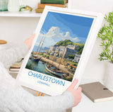 Charlestown Travel Print, Travel Poster of Charlestown, England, Cornwall Art, Charlestown Art Lovers Gift, Wall Art Print NQ Media Designs