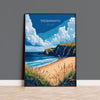 Trebarwith Travel Poster, Travel Print of Trebarwith, England, Cornwall Art, Trebarwith Art Lovers Gift, Wall Art Print NQ Media Designs