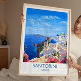 Santorini Travel Print, Travel Poster of Santorini, Greece Gift, Greek Islands Art Lovers Gift, Crete Gift Art, Wall Art Print NQ Media Designs