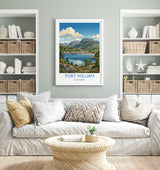 Fort William Scotland Print, Ben Nevis Wall Art with Border, Scottish Highlands Poster, Loch Linnhe Print, Fort William Gift