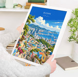 Busan Travel Poster, South Korea Wall Art, Gamcheon Village Print, Gwangan Bridge Poster, Busan Gift