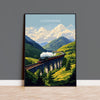 Glenfinnan Viaduct Travel Poster Wall Art, Scottish Highlands Art, Railway Bridge Print, Scotland Landscape, Steam Train Decor Artwork