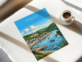 Dartmouth Poster, Devon Wall Art, River Dart Print, Britannia Royal Naval College Poster, South Devon Coastal Travel Print, Dartmouth Gift