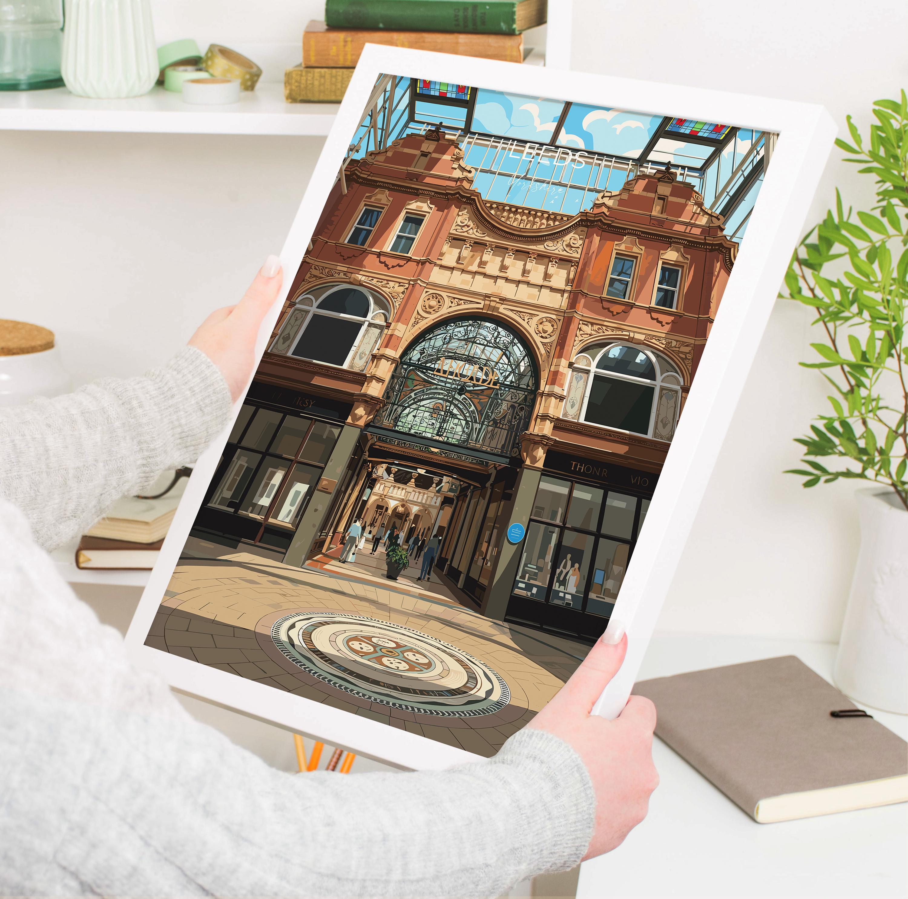 Leeds Travel Wall Art Poster, Travel Print of Leeds, West Yorkshire Wall Print, English City Art Gift NQ Media Designs