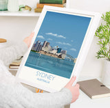 Sydney Travel Print, Travel Poster of Sydney, Sydney Harbour Bridge, Sydney Opera House, Australia Travel Art Lovers Gift NQ Media Designs