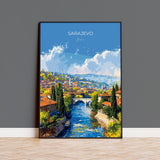 Sarajevo Travel Print Wall Art, Travel Poster of Sarajevo, Bosnia, Sarajevo Wall Art Gift, Bosnia Herzegovina City Print NQ Media Designs