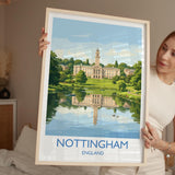 Nottingham University Travel Poster, University of Nottingham Wall Art, Historic UK University Illustration, Nottingham Gift