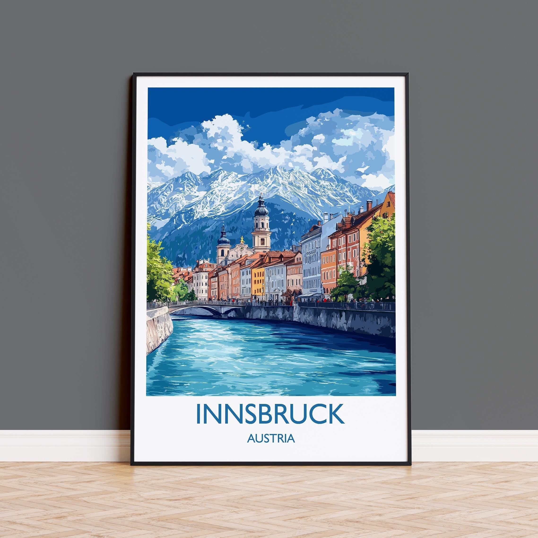 Innsbruck Poster, Travel Print of Innsbruck, Austria, Innsbruck Art Gift, Travel Europe Gift NQ Media Designs
