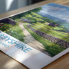 Derbyshire Travel Poster Wall Art, Derbyshire Travel Print, English Countryside Art Gift, Wall Art Print